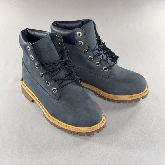 Timberland Kids Navy and Tan Boots - Picture 1 of 12